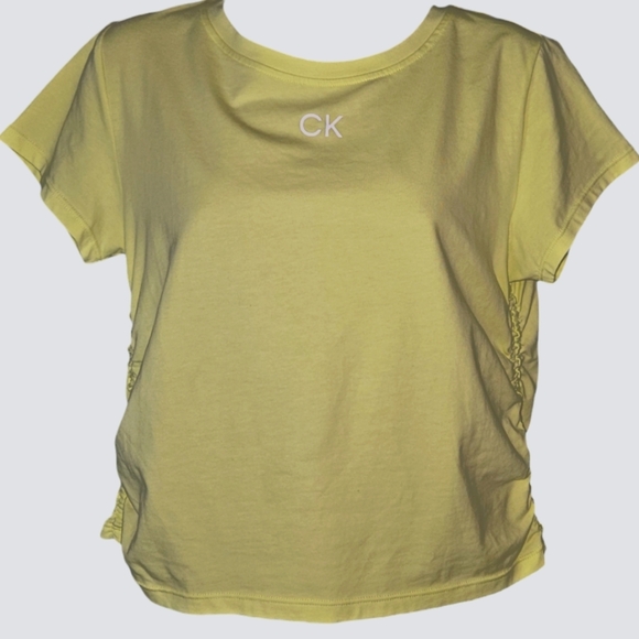 Calvin Klein Performance Light Yellow Crop Top small and not a crop top - Picture 1 of 2